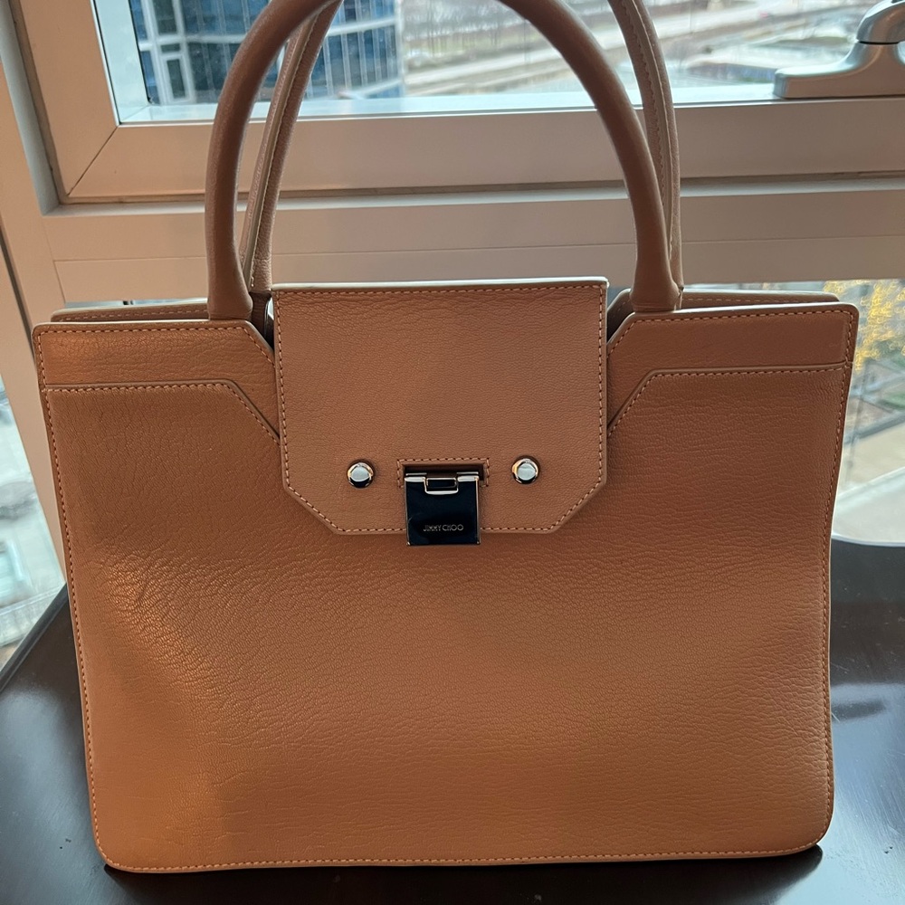 Jimmy Choo Tan Leather Tote Bag